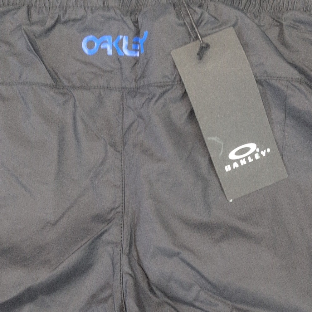 Oakley Men's Black Track Pants Size S Regular Fit Polyester Pull-On Elastic
